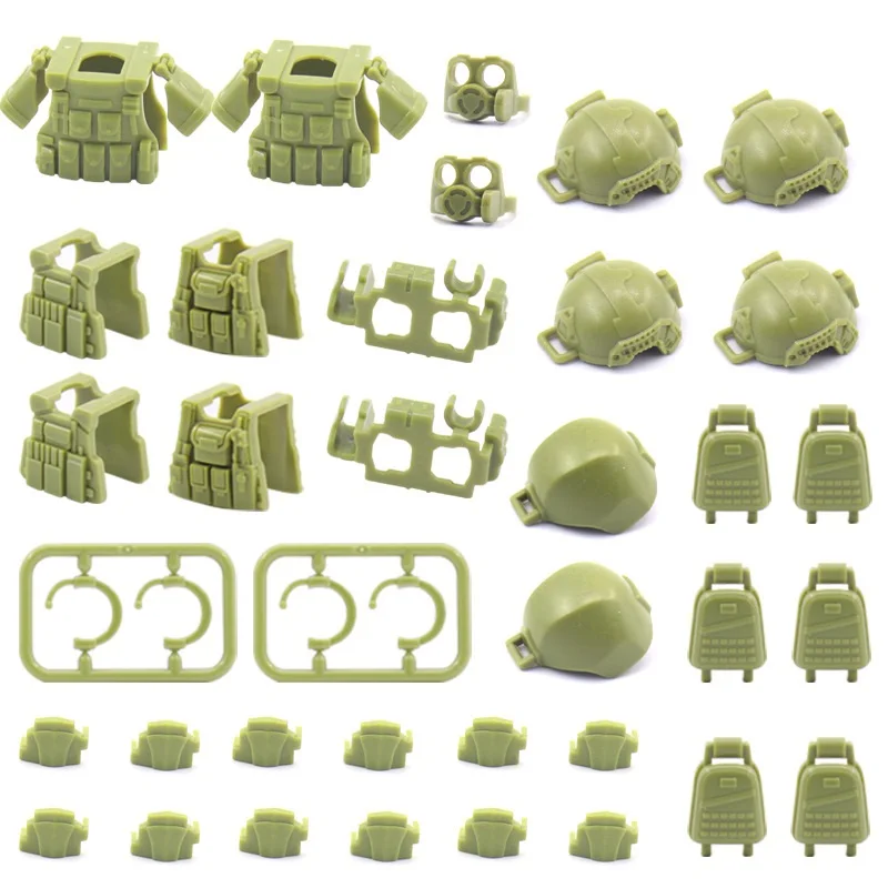 MOC военное оружие спецназ городская полиция армия солдат мини-фигурки детали