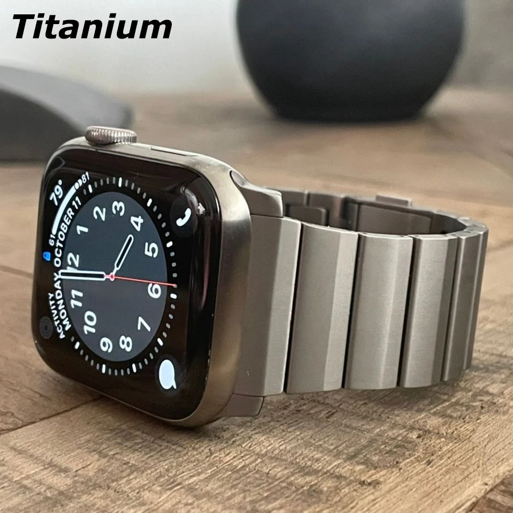 Luxury Titanium Band For Apple Watch Ultra 49mm 45 41 44 38 40 42MM Men Business Strap For iWatch Series 8 7 6 SE 5 4 3 Bracelet