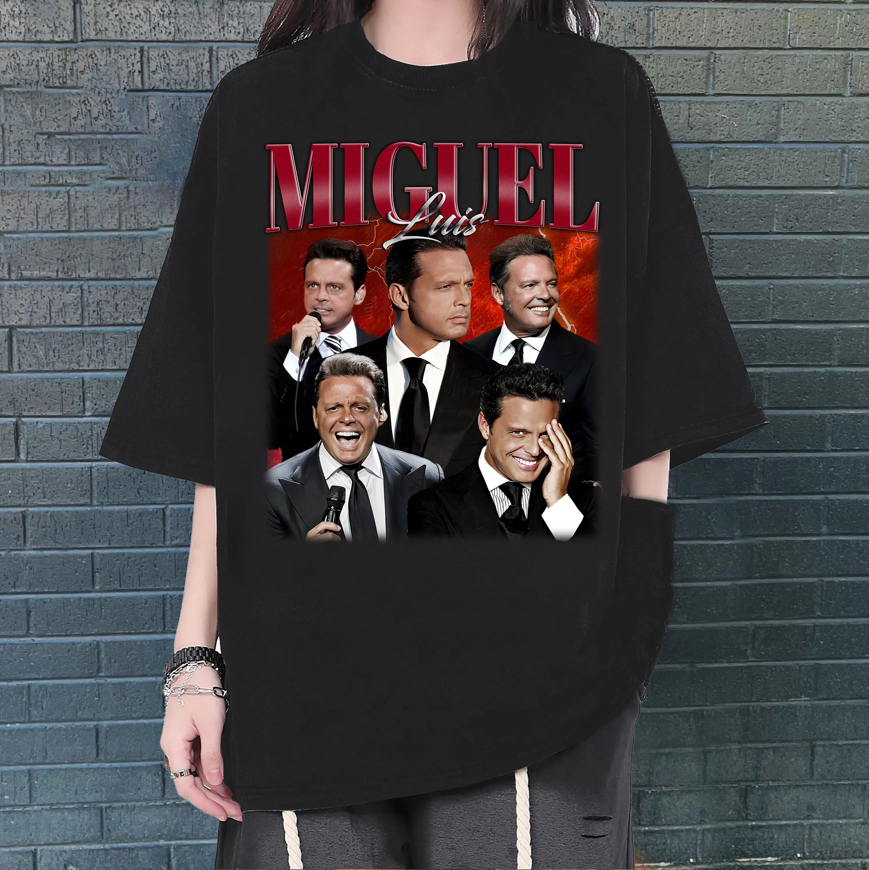 Футболка с принтом Луиса Мигеля в стиле ретро