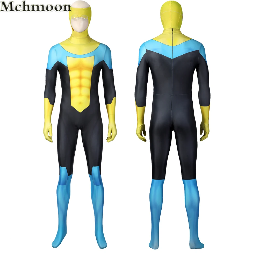 Halloween Superhero Invincible Cosplay Omni Man Costume Mark Grayson Printing Jumpsuit Fancy Carnival Party Bodysuit Halloween