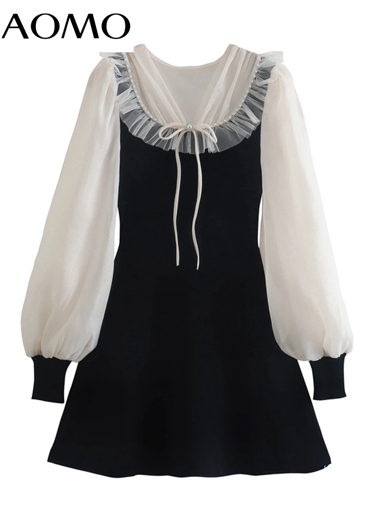 

Женское Сетчатое платье-свитер с длинным рукавом, 3L29A