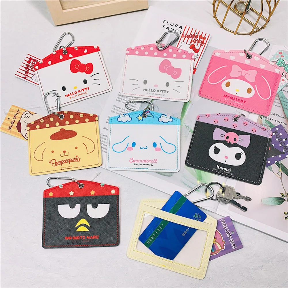 Купи Kawaii Sanrio Kuromi Cinnamoroll Hello Kitty ID Card Holder Cover Credit Cardholder Protective Sleeve Anime Wallet Keychains за 80 рублей в магазине AliExpress