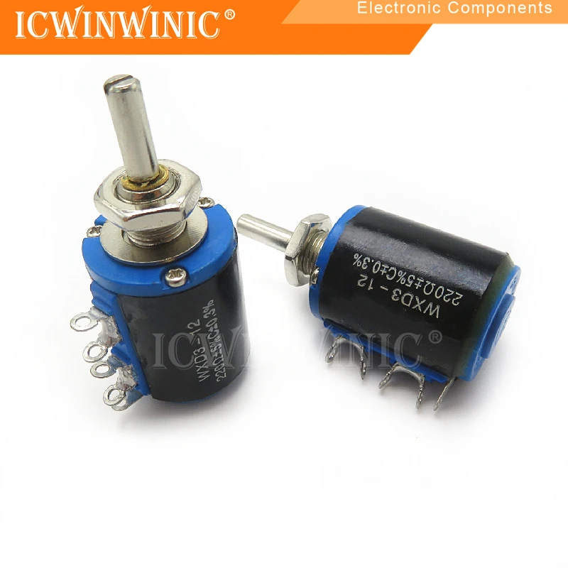 Прецизионный многооборотный потенциометр 1 шт. 5 оборотов короткий корпус WXD3-12-1W