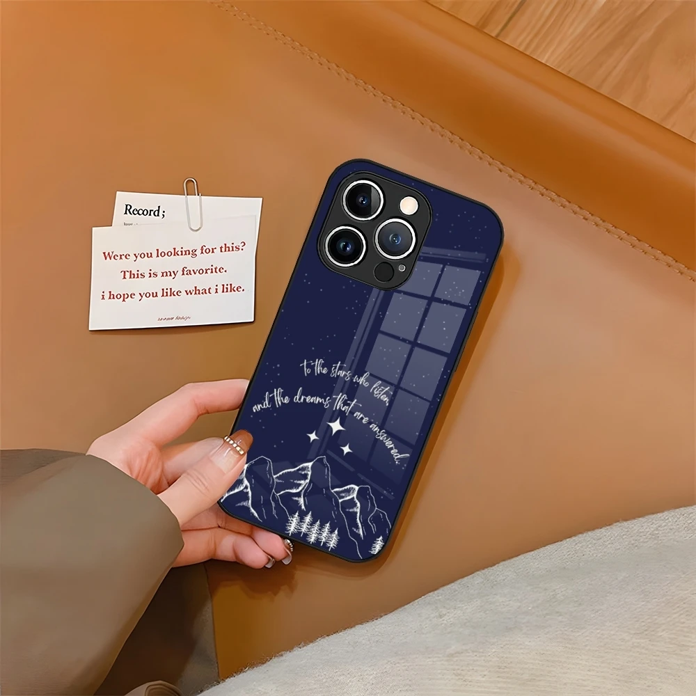 Чехол для телефона Acotar закаленное стекло iPhone 16 15 13 14 12 11 Pro XS Max Plus Mini SE2020