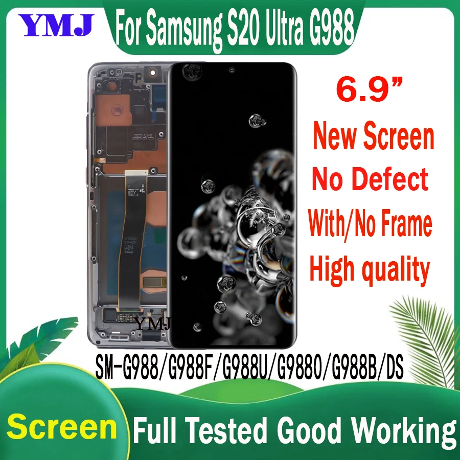 

Новый динамический AMOLED-дисплей для Samsung Galaxy S20 G980 G980F S20 Plus G985 G985F S20 Ultra G988, ЖК-дисплей с сенсорным экраном и дигитайзером