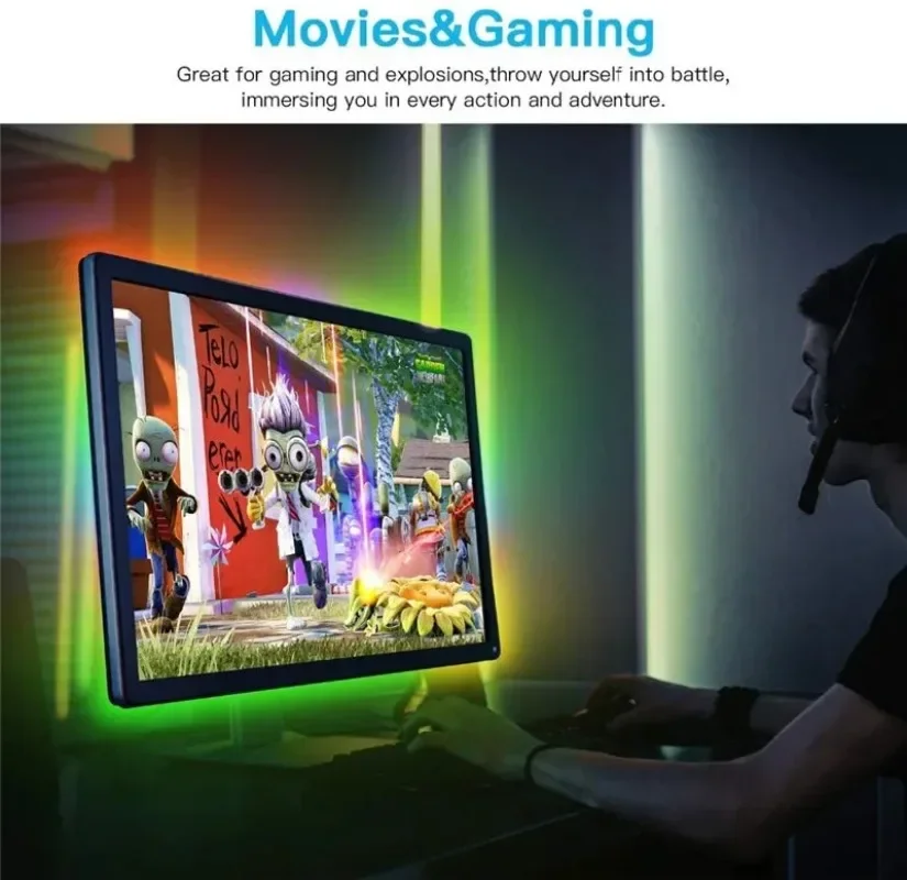 1-5 м светодиодные ленты RGBIC погружной ПК фоновая световая лента компьютерный