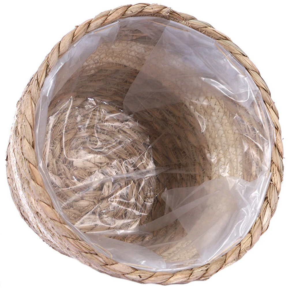 

Woven Flower Basket Hand Woven Straw Pot Indoor Woven Pot Decorative Flower Pot