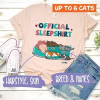 custom personalized cat shirt official sleepshirt tee cat lovers gift cotton o neck funny cat graphics short sleeve unisex top