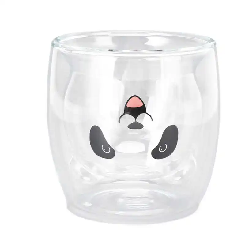 

250ml Creative Double Wall Glass Mug Bear Cat Animal Double-layer Glass Mug Cute Beer Milk Coffee Cup Valentine's Day Gift