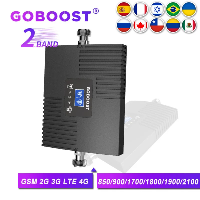 Двухдиапазонный ретранслятор сигнала GOBOOST 3G GSM 900 1800 2100 усилитель сотовой связи CDMA