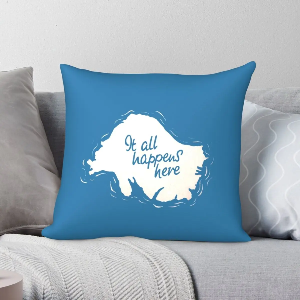 

Чехол для подушки из полиэстера и льна, с принтом