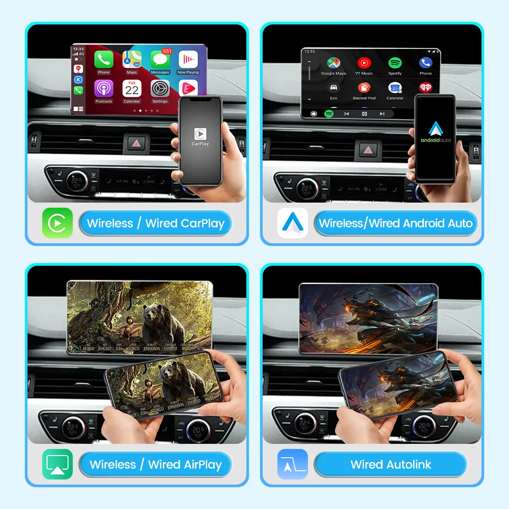 Фото Новый беспроводной интерфейс JoyeAuto CarPlay и модуль Android Auto для Audi 2012-2018 A3, MMI 2016-2018 A4/A5/Q2/Q7 B9, с функцией Mirroring и AirPlay. №2