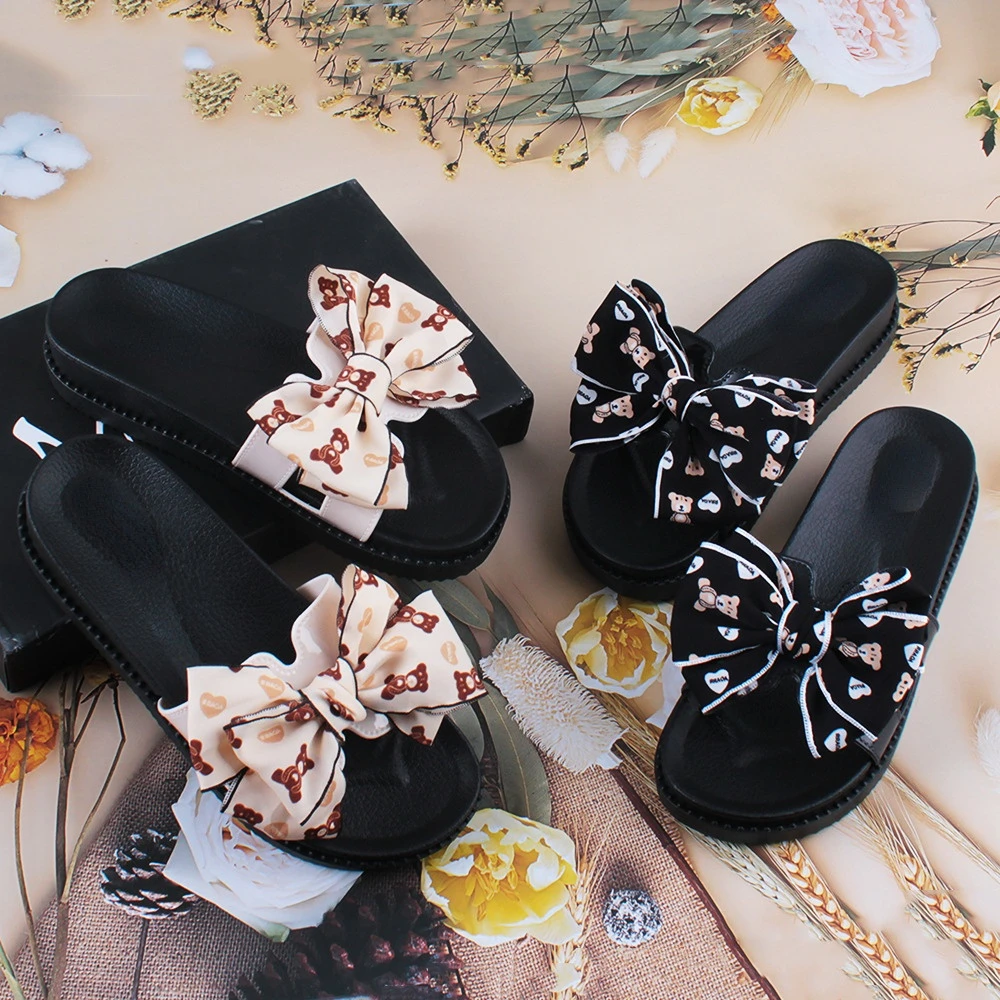 

BCEBYL 2023 новые тапочки на высоком каблуке женские летние модные сандалии на плоской платформе с бантом тапочки для женщин