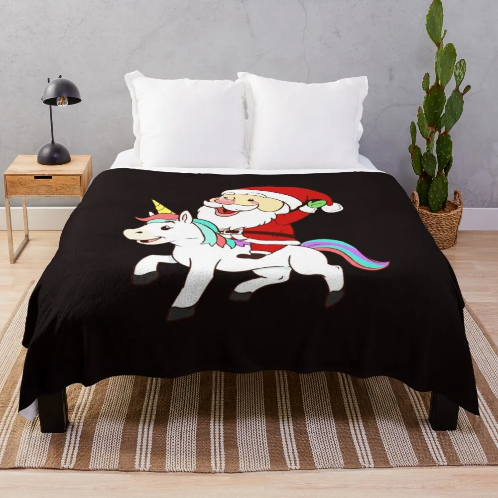 

Santa Claus Flannel Throw Blanket Christmas Day Gift for Kids Boys Girls Super Soft Lightweight for Couch Bed Sofa King Size