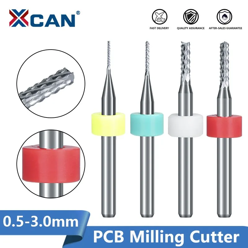 XCAN Corn Engraving Cutter  0.5-3.0mm Carbide End Milling Cutter CNC Router Bits End Mill for PCB Machine