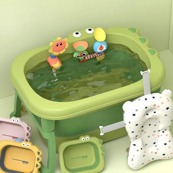 

Baby Bathtub Portable Foldable 76cm Bathtub Baby 42cm Deep Dinosaur Shape Plastic Banheira Para Bebe Bathroom Products AB50YG