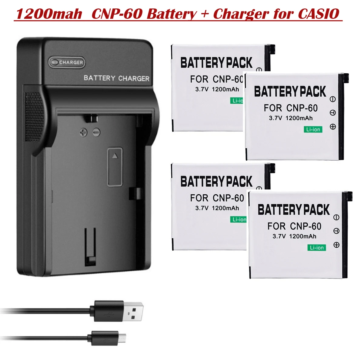 Фото Аккумулятор для камеры 1200 мАч NP-60 NP60 CNP-60 CNP60 CAS NP60 + зарядное устройство для CASIO EX-Z80 S10 Z9 S12 Z20 Z29 Z19 Z85 Z80 Z90 №1
