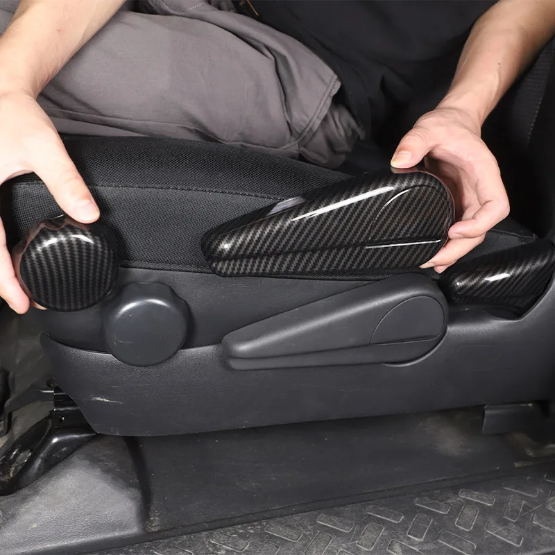 For Toyota FJ Cruiser 2007-2021 ABS Carbon Fiber Car Seat Adjustment Button Cover Decorative Sticker Car Interior Accessories