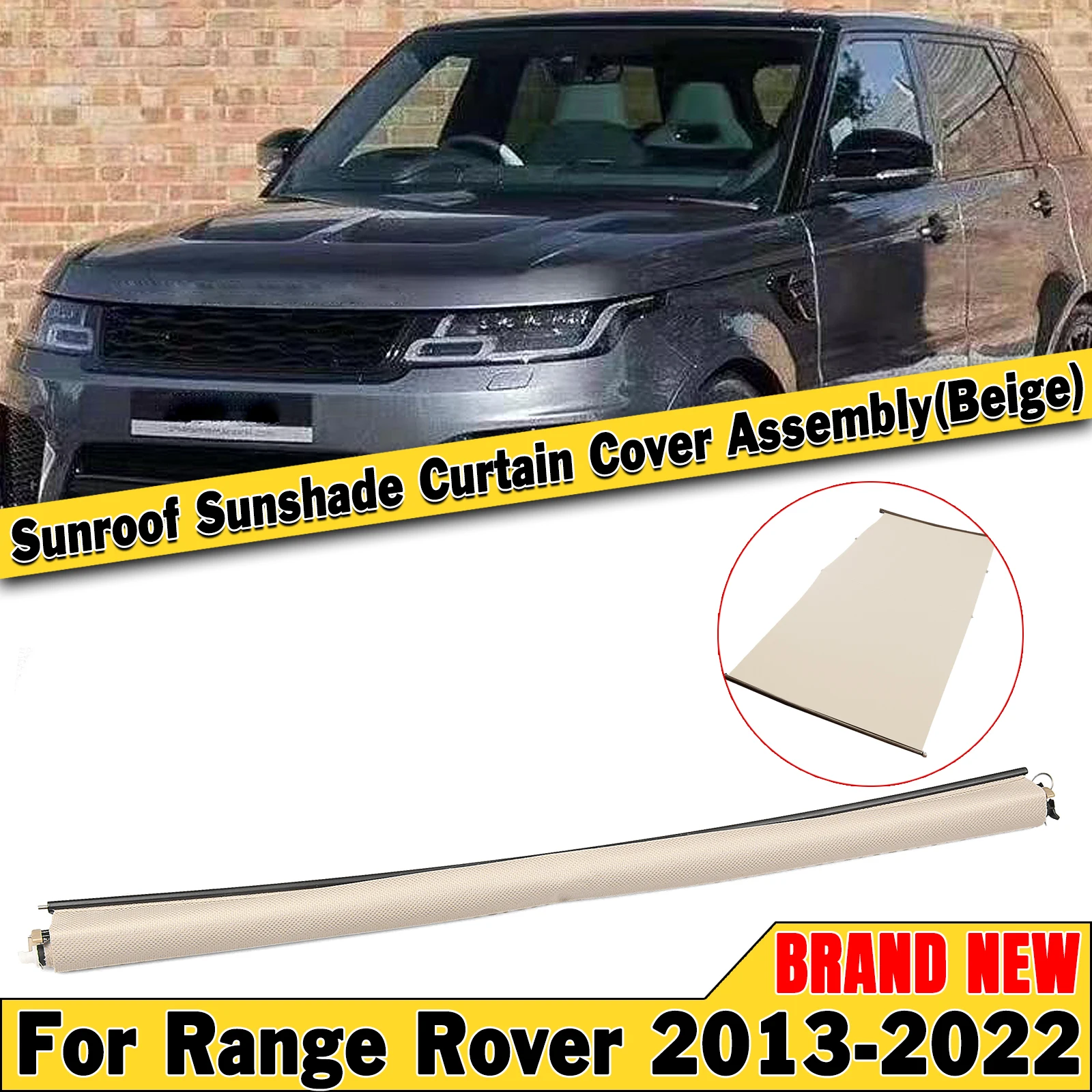 

Солнцезащитная занавеска в сборе для Land Rover Range Rover Sport L405 L494 2013-2022, бежевая Автомобильная роликовая шторка, Солнцезащитная крыша в сборе