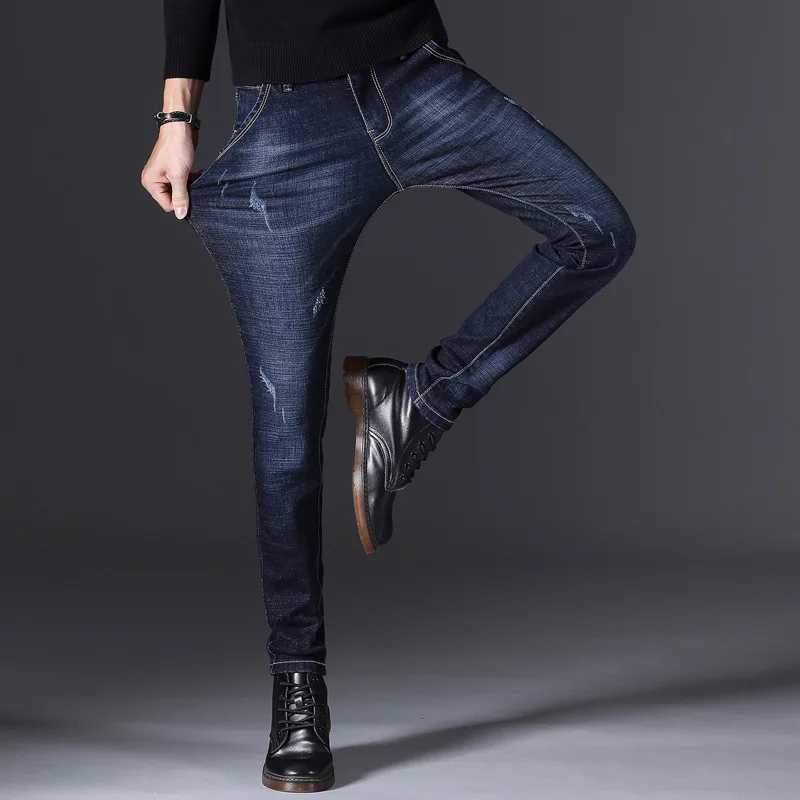 2022  Autumn And Spring New Men's Classic Fashion Blue Straight Leg Jeans Men's Casual Slim Size High Quality Long Jeans 27-38