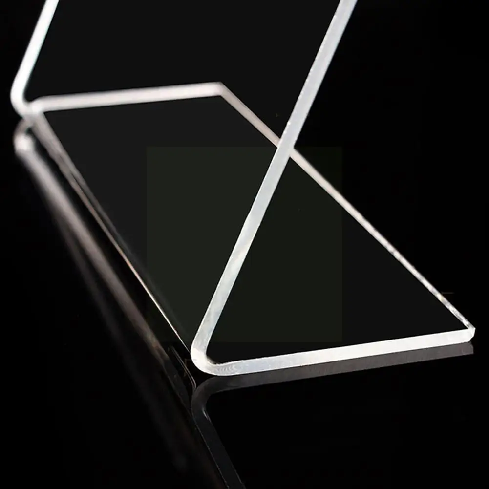 

1/6pcs Acrylic L-shaped Clear Plastic Desk Sign Label Rack Stand Counter Paper Holders Frame Card Display Tag Price Decorat U8s4