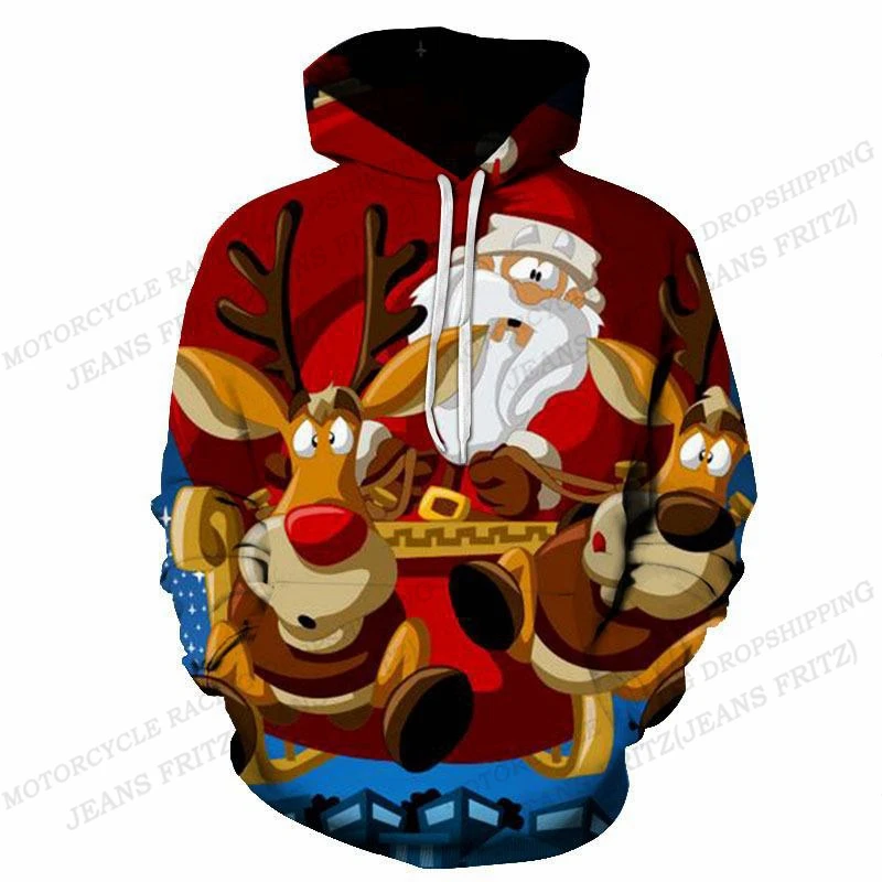 

Reindeer 3d Print Hoodie Men Fashion Christmas Hoodies Kids Hip Hop Hoodies Girls Coat Women Sweats Santa Claus Coats Snowflake