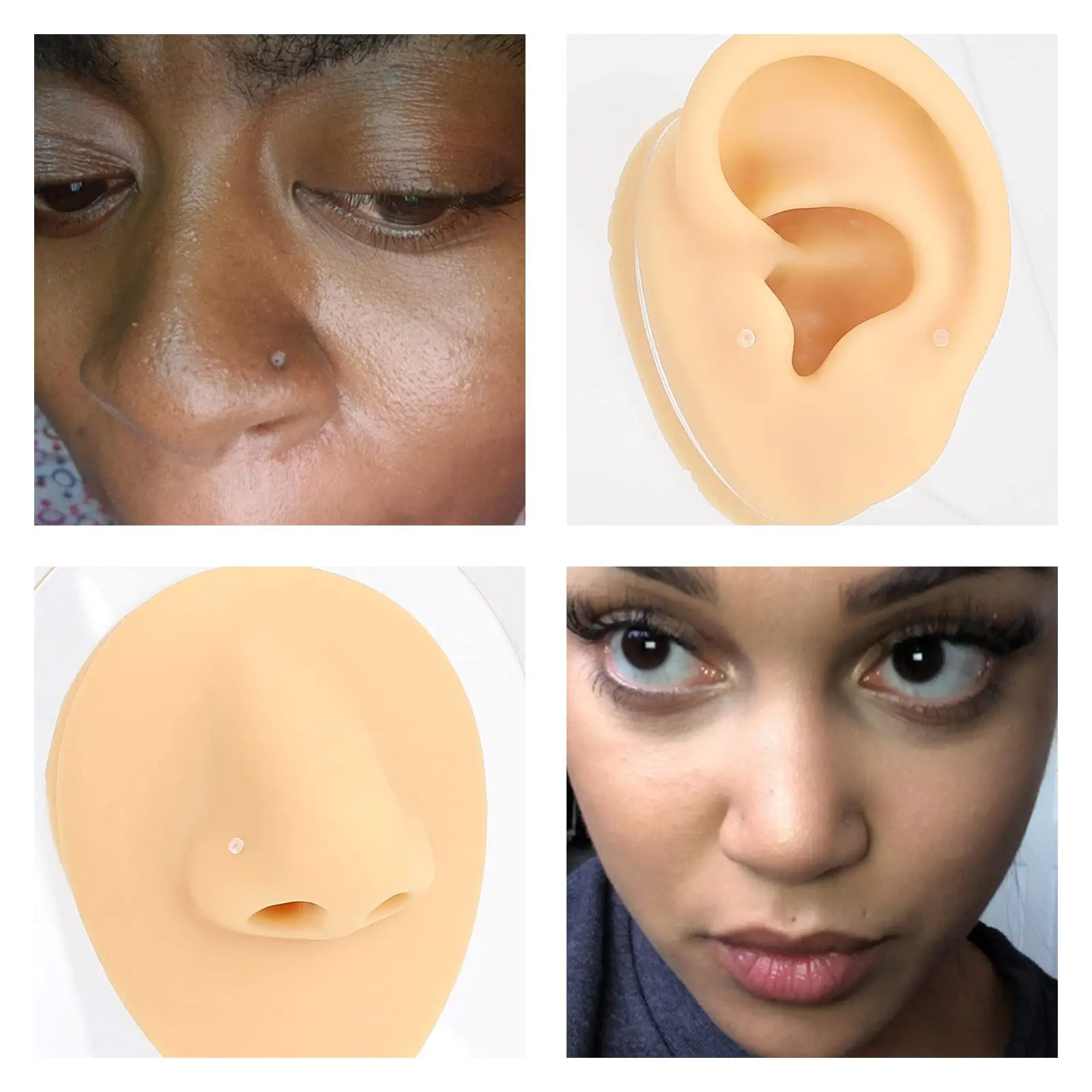 Пирсинг для носа с прозрачными носками 20 г