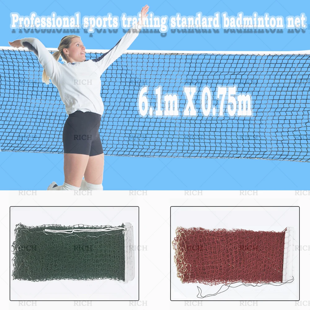 

Shipping Tennis Net Mesh 6.1mx0.75m Sport Net Volleyball Drop Outdoor Exercise Standard Badminton Net Training Professional