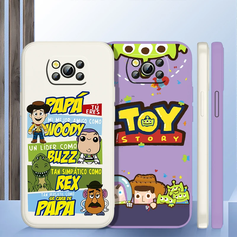 

Disney Toy Story Phone Case For XiaoMi POCO X2 X3 X4 GT NFC Pro M3 M4 Pro F3 F4 GT C3 C31 C40 Liquid Rope Funda Cover Soft Back