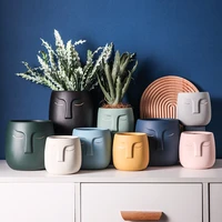 modern abstract character flower pot ceramic face flower pot vase plant potted garden gardening ornaments gift decoration