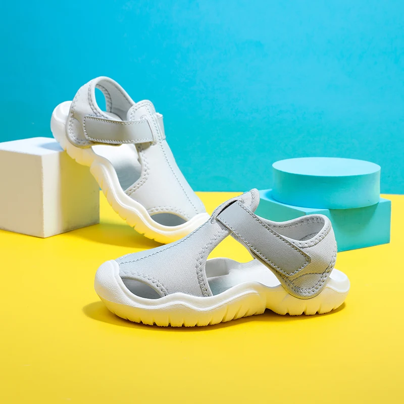 

2022 Kids Sandals for Boys Girls Summer Beach Shoes Lightweight Closed-Toe Outdoor Children Toddler Baby Shoe Breathable Outdoor