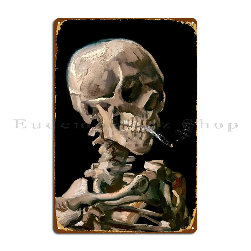 

Металлический плакат в виде черепа с сигаретой, Постер в винтажном стиле для гостиной, бара, персонализированный клубный жестяной плакат