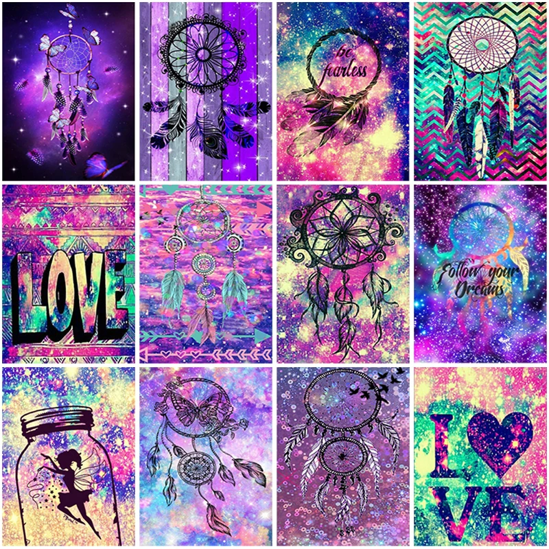 

5D Diamond Painting Landscape Full Round Dream Catcher Diamond Embroidery Diamond Mosaic Factory Direct Handmade Gift