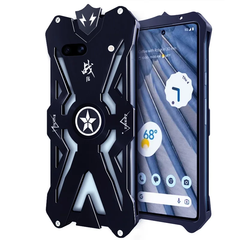 Зеркальный бампер Pixel 8A Роскошный мощный металлический чехол с винтовой рамкой