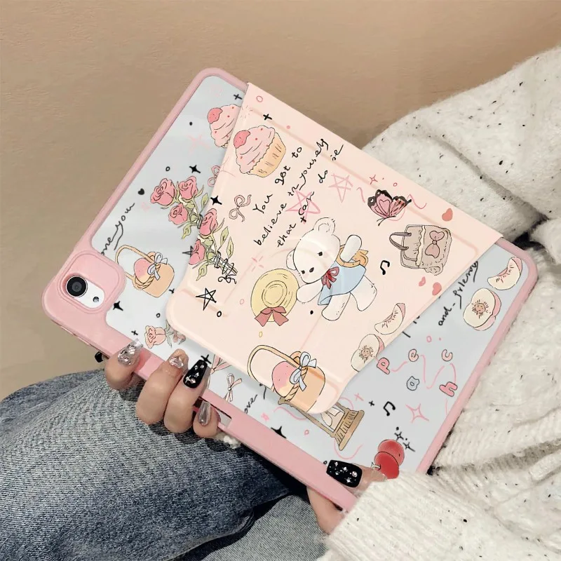 Умный чехол с вращением на 360 градусов для iPad Air 6 10th Gen 5th 4th 10.9 Pro 11 2020 IPad 10.2 7th 9th 8th Happy