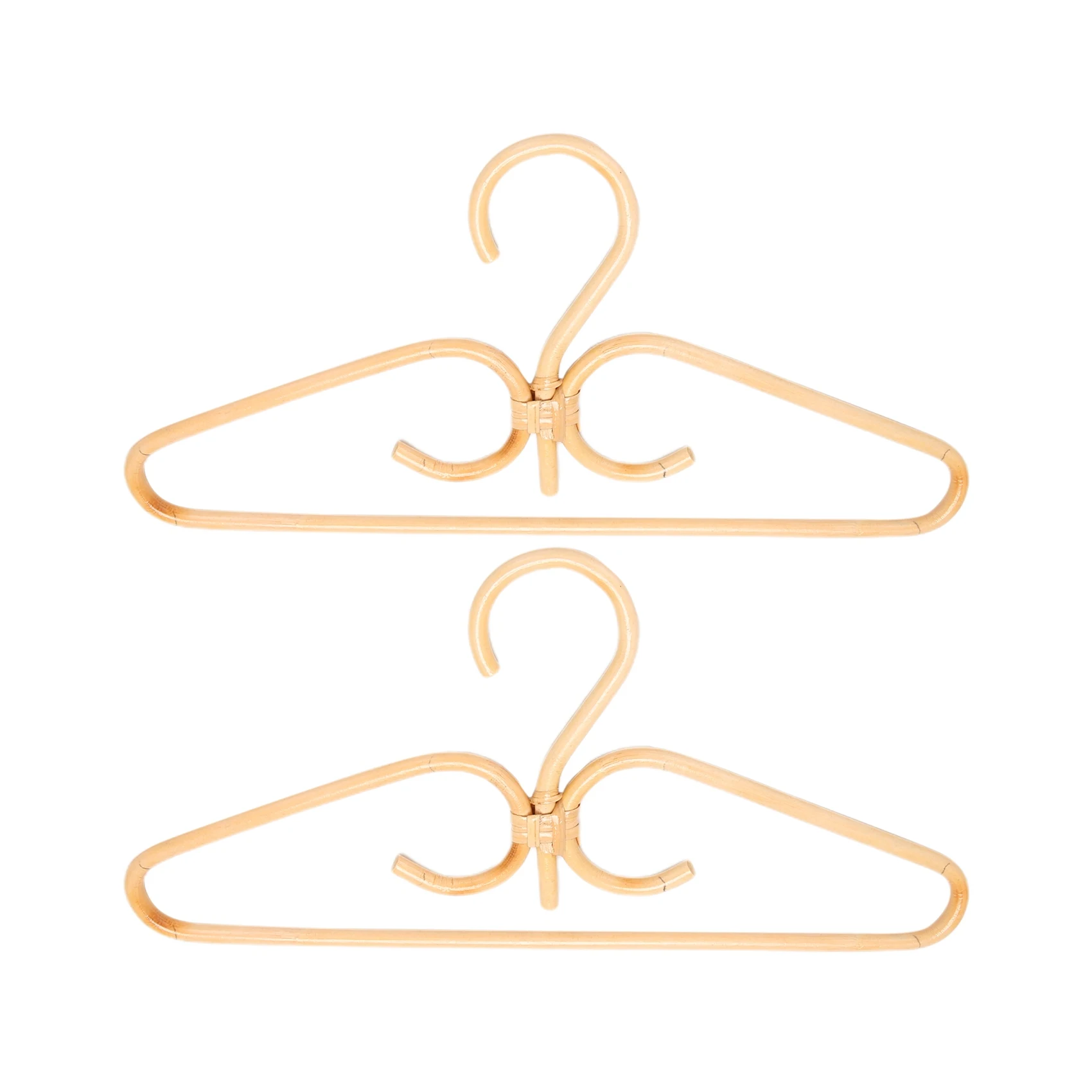 

2Pcs Rattan Clothes Hanger Natural Rattan Hand-Woven 3 Hook Hanger for Home Wardrobe Clothing Store Decor 40x20cm