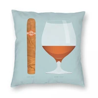 high quality brandy and cigar throw pillow 100 polyester decor pillow case home cushion cover 4545cm