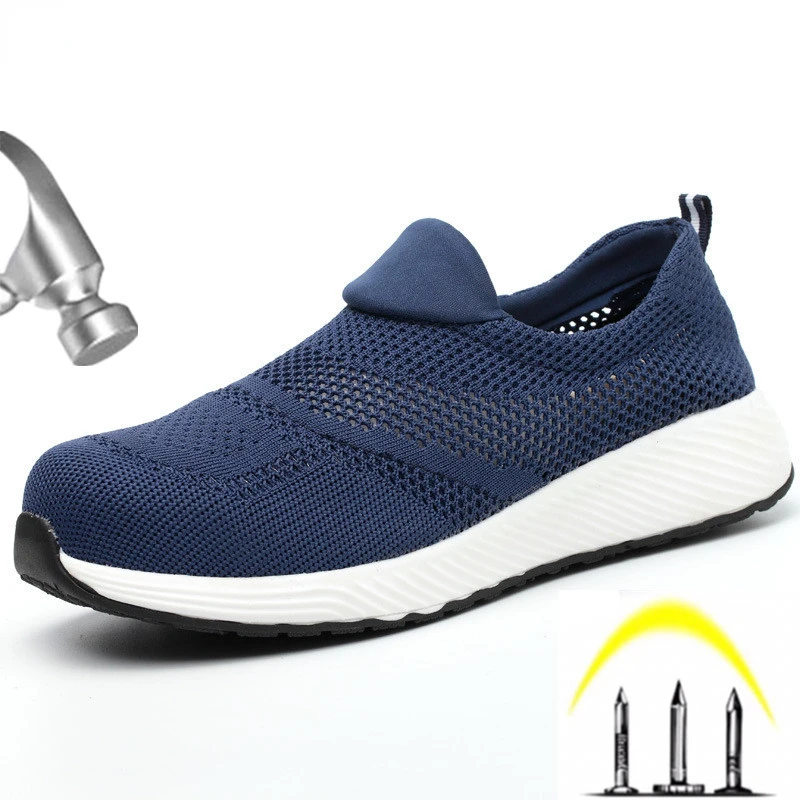

Work Safety Shoes For Men Women Work Safety Boots Puncture-Proof Work Sneakers Breathable Steel Toe Industrial Shoes Lightweight