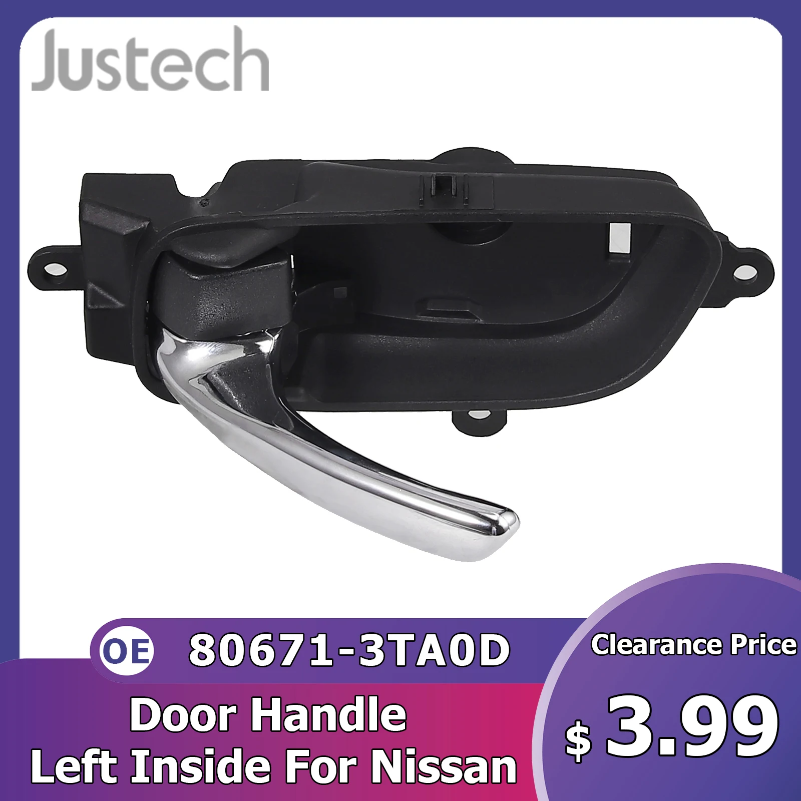 

Justech Car Inside Interior Door Handle Black Chrome Lever 80671-3TA0D For Nissan Left Front/Rear Door Handle Clearance Sale