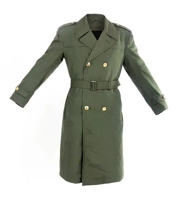 

87s Chinese Military Overcoat Long Coat Men Green Winter Thick Uniform Greatcoat Removable velvet liner