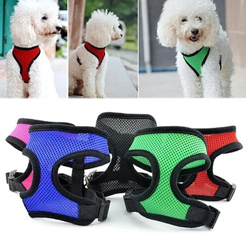 

Dog Harness Vest Adjustable Soft Breathable Dog Supplies Nylon Mesh Vest Harness For Small Animals Puppy Collar Cat Chest Strap