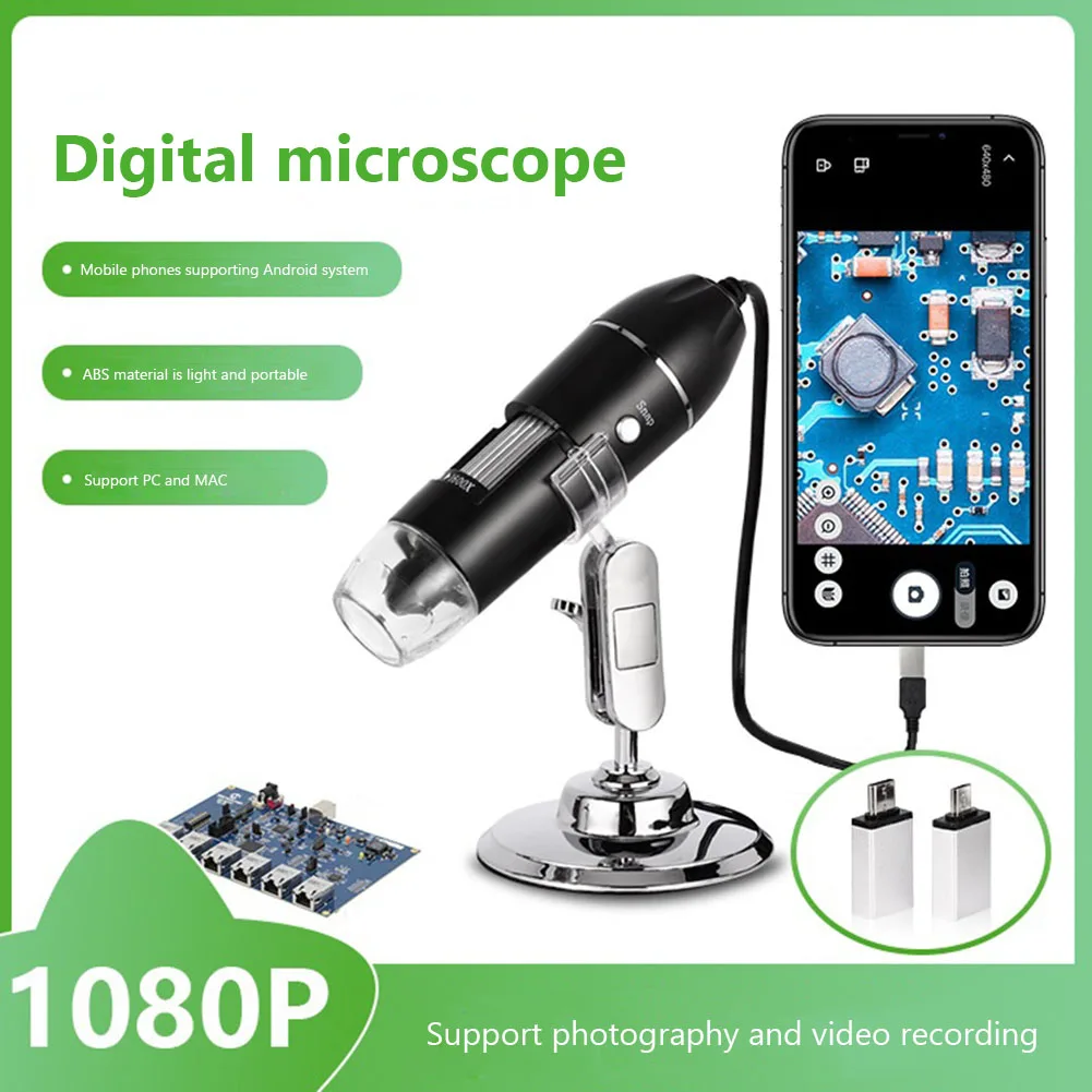 

Цифровой микроскоп 500X/1000X/1600X, камера 3 в 1, портативный электронный микроскоп для пайки, светодиодная лупа для ремонта звонков и телефонов