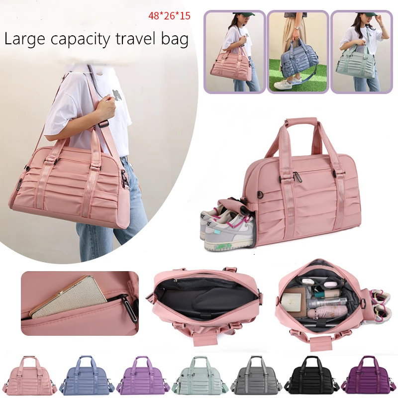 

Unisex Nylon Travel Bag Waterproof Large Capacity Bag For Women Luggage Duffle Handbags Organizer Packing Cubes Fitness swimming