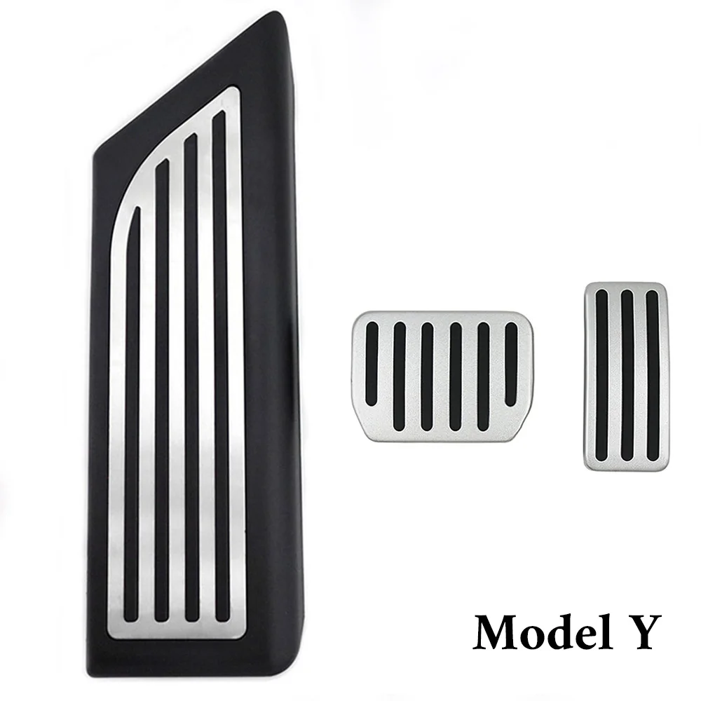 

Для Tesla Model 3Y крышка педали акселератора и тормоза, набор подставок для ног, нескользящие аксессуары из нержавеющей стали в спортивном стиле