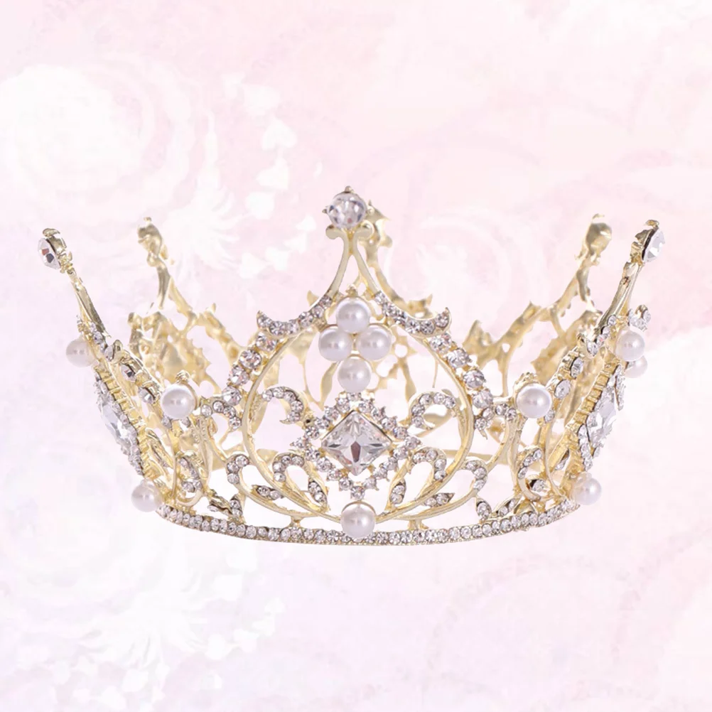 Корона Ретро Роскошные для женщин Стразы Барокко Свадебные волосы Круглая