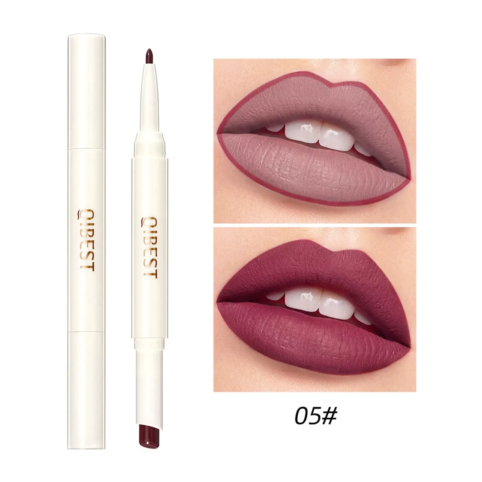 

NEW2023 Rotating Double Headed Lipstick Lip Liner Moisturizing Surface Does Not Fade Non Stick Cup Single Lipstick Makeup