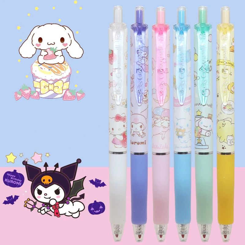 

Kawaii Sanrio Joint Anime Cinnamoroll Hello Kitty Kuromi My Melody Pudding Dog Limited Edition Gel Pen Student Exam Press Pen