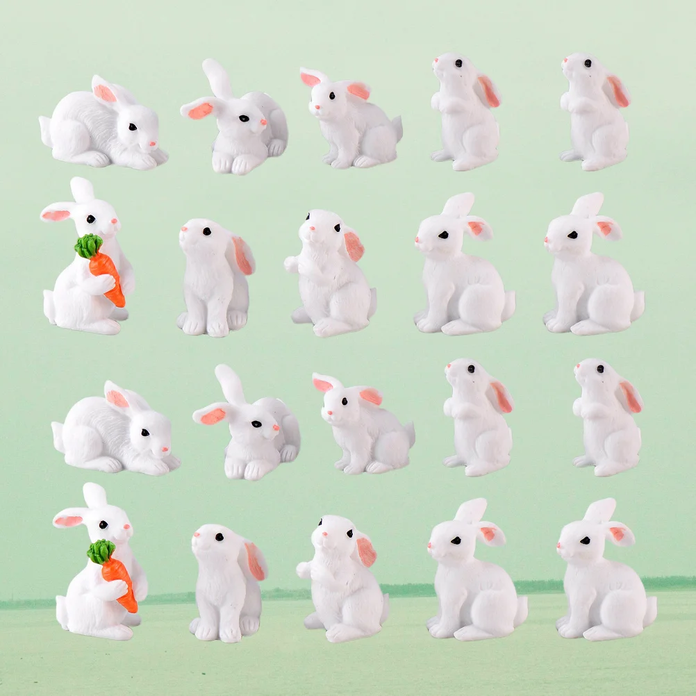 

Rabbit Miniature Easter Figurines Animal Year Mini Decoration Ornament Statue Resin New Chinese Miniatures Party Decorations Toy