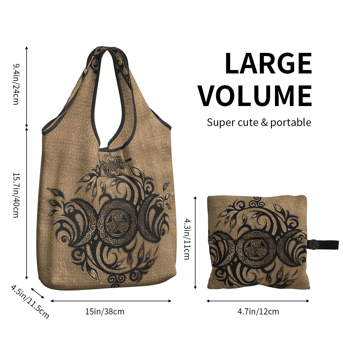 Сумка-тоут Тройная Moon с Triskelion для покупки продуктов женская сумка-тоут Kawaii