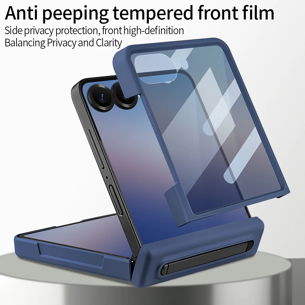 Фото Роскошный кожаный чехол для Samsung FLIP 7 6 с полной защитой, предустановленной защитной пленкой из закаленного стекла и чехлом для S Pen №4